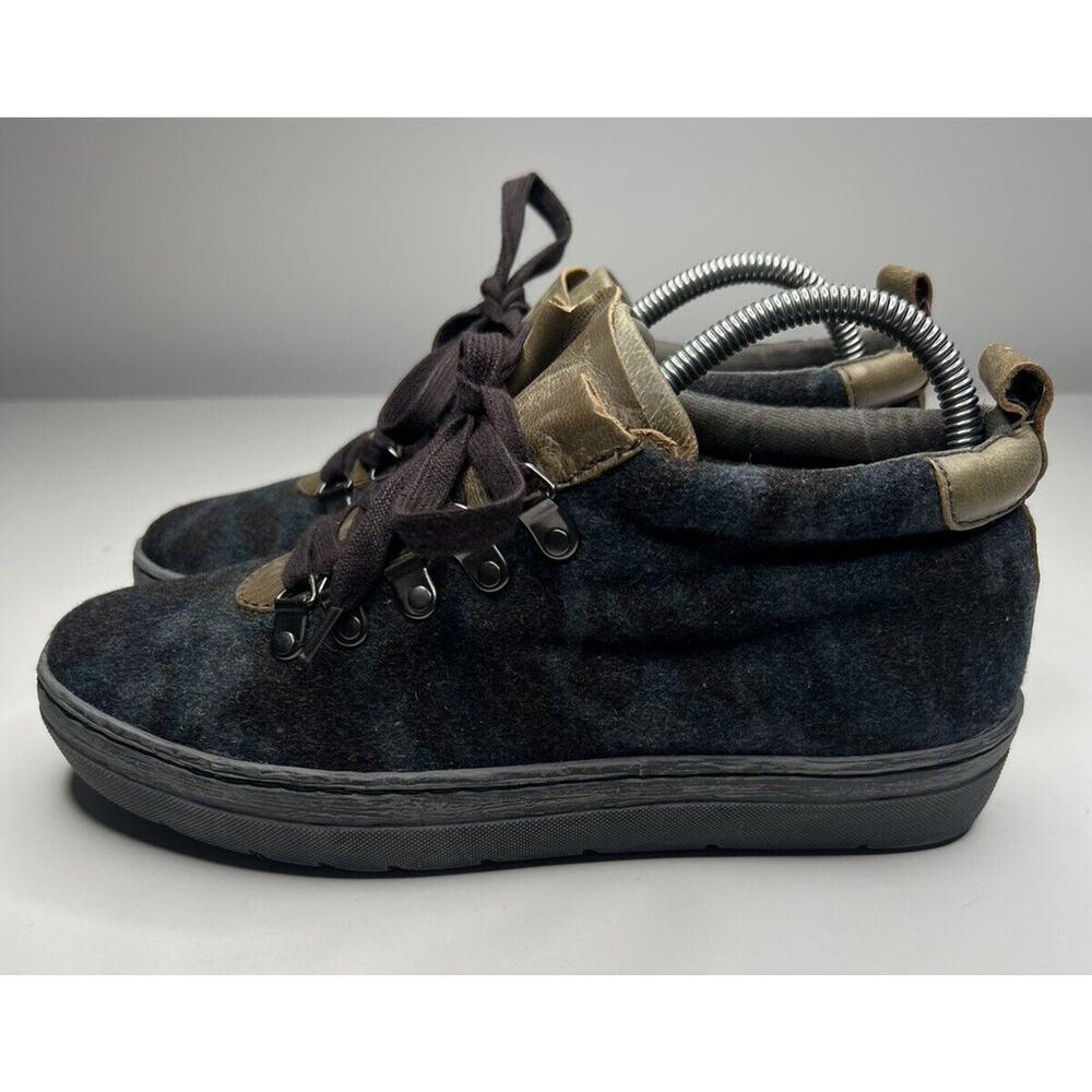 OTBT Green Lake Ankle Booties Womens 8.5M Blue Bronze Camo Leather Lace Up